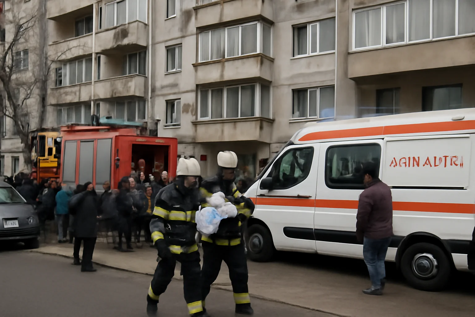 20 de persoane evacuate dintr-un bloc al Capitalei, inclusiv un bebeluș transportat la spital