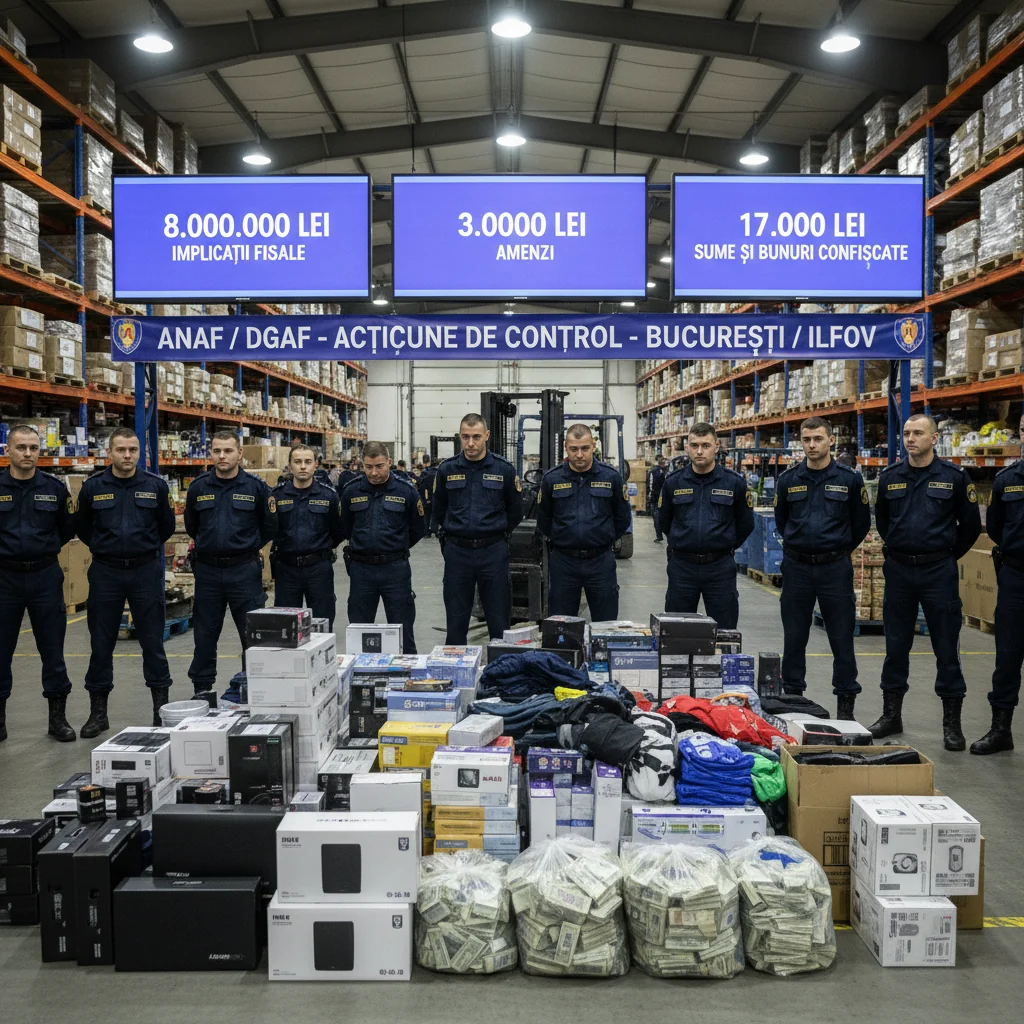 8 milioane implicații fiscale, 3 milioane amenzi și peste 17 milioane confiscați
