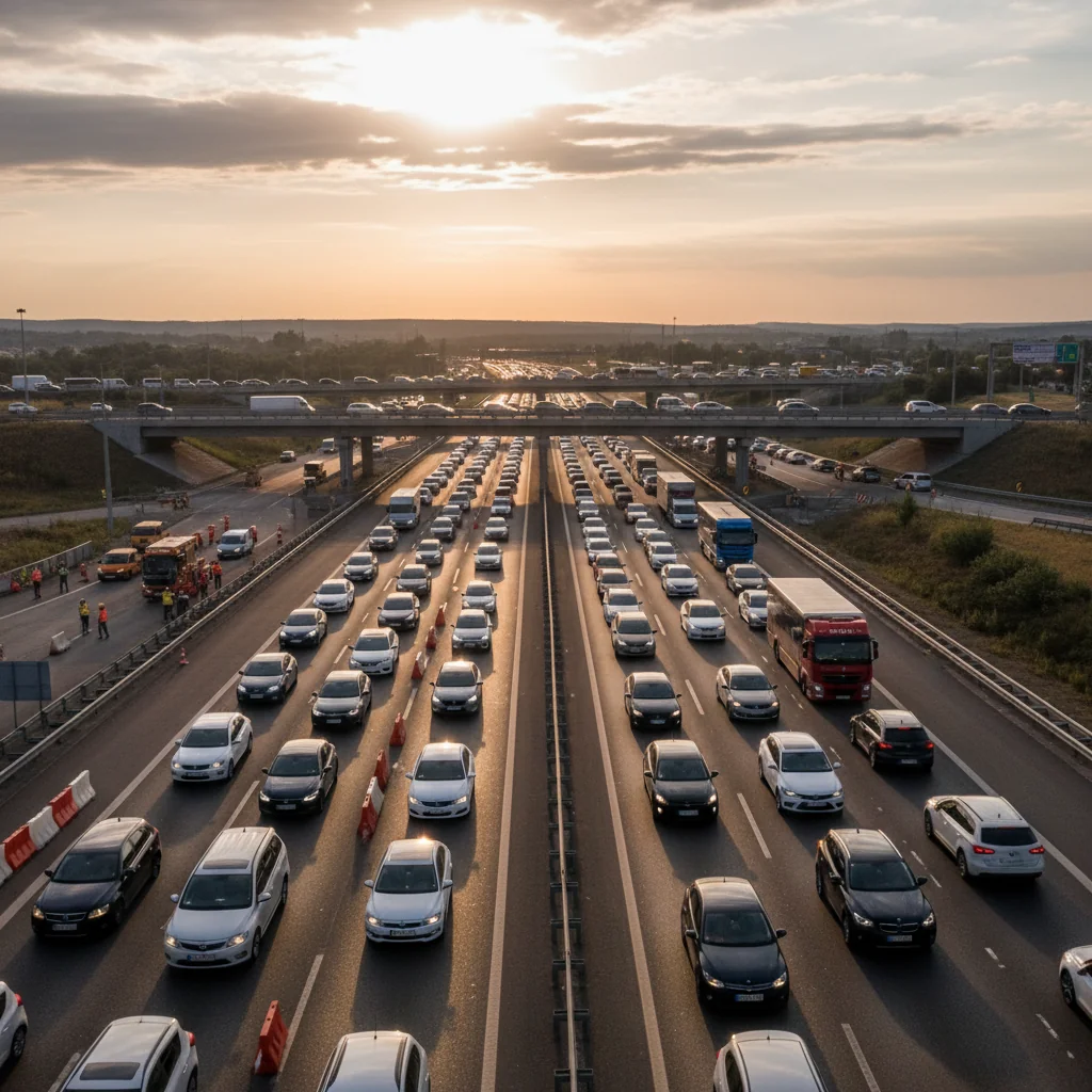 A1 București-Pitești: Restricții pe prima bandă din cauza lucrărilor