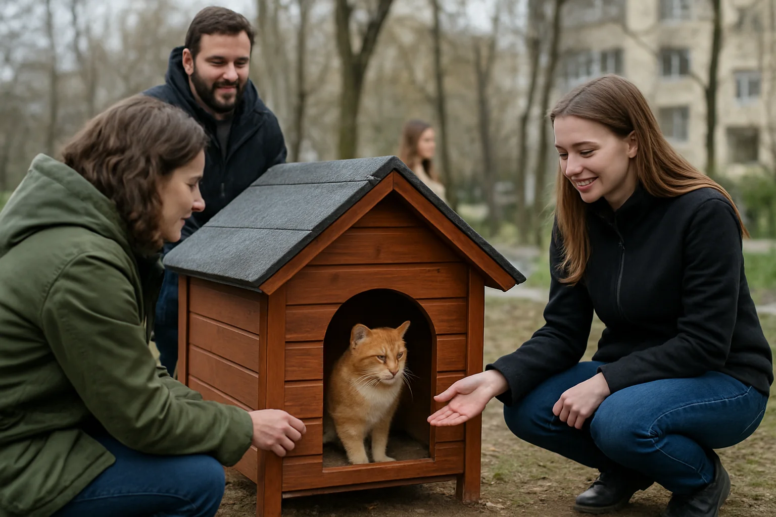 Adăposturi pentru pisici fără stăpân, instalate în Tineretului