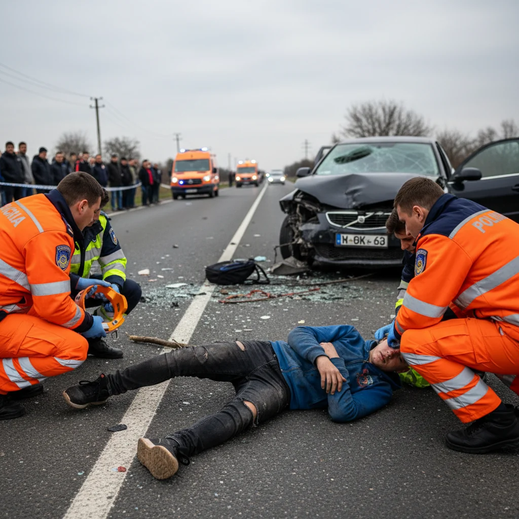 Adolescent de 14 ani, grav rănit în accident rutier pe Şoseaua Bucureşti-Târgovişte