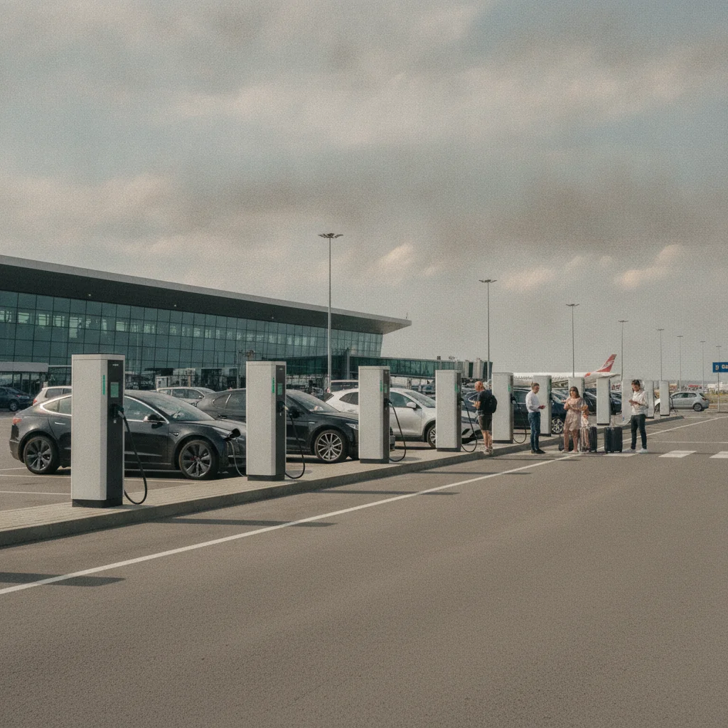 Aeroport Otopeni: 7 stații noi de încărcare mașini electrice