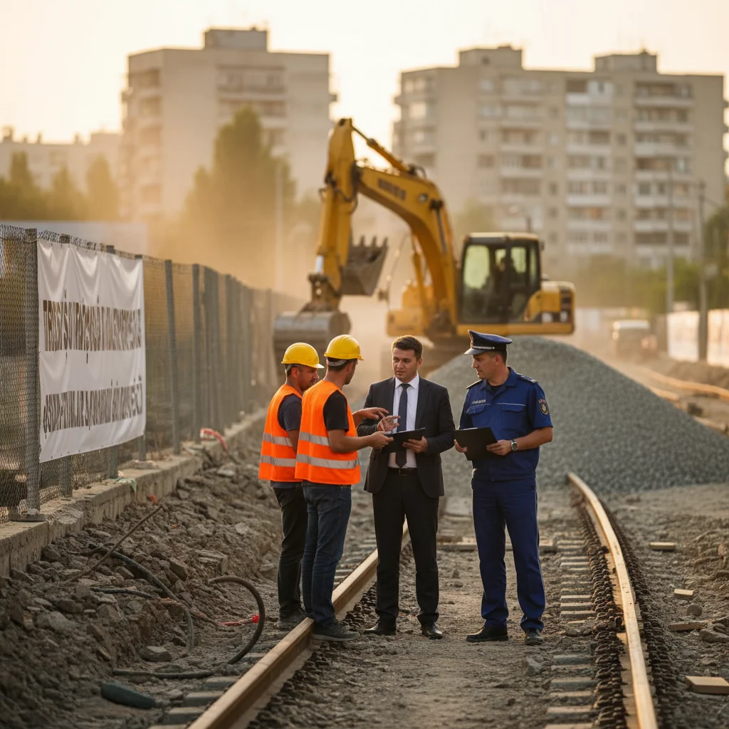 Amendă aplicată şantierului de reabilitare a liniei de tramvai din Bucureşti