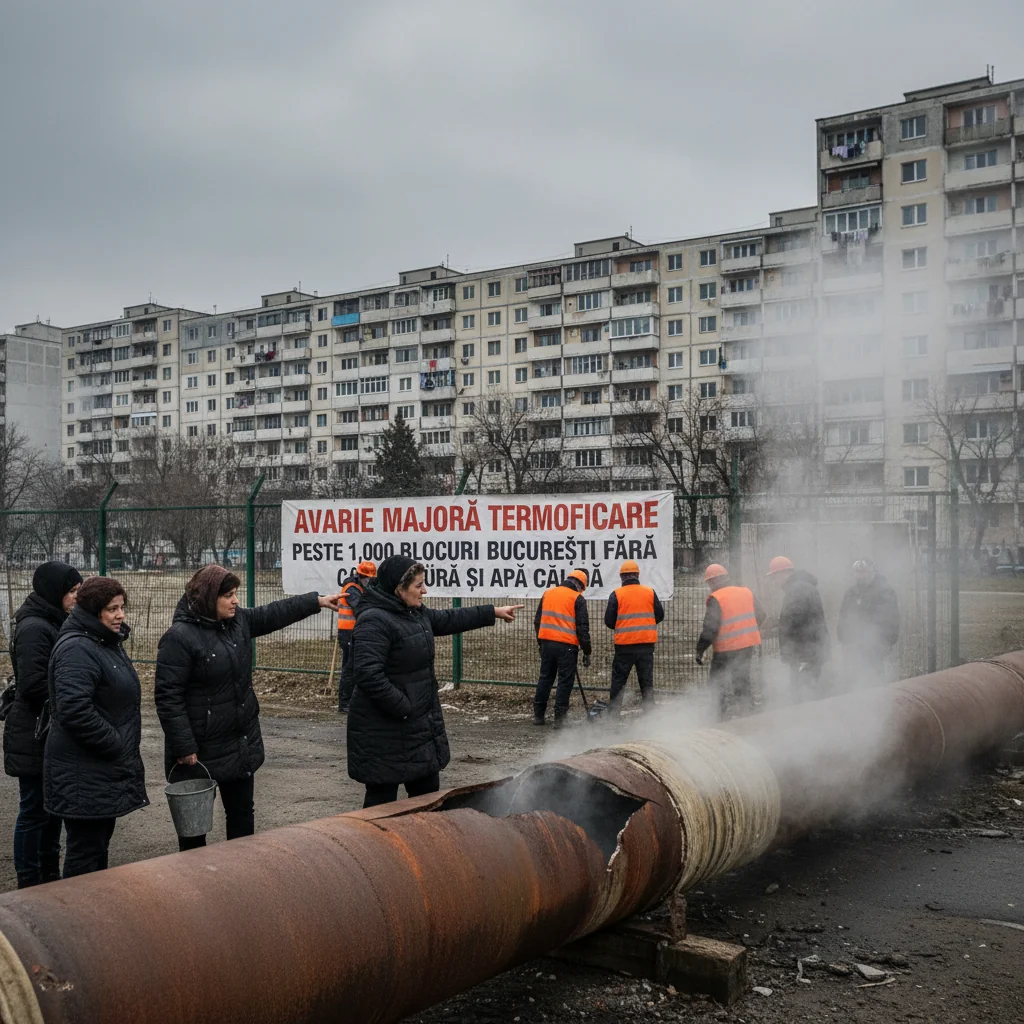 Avarie majoră la termoficare în București: peste 1.000 de blocuri rămase fără căldură și apă caldă