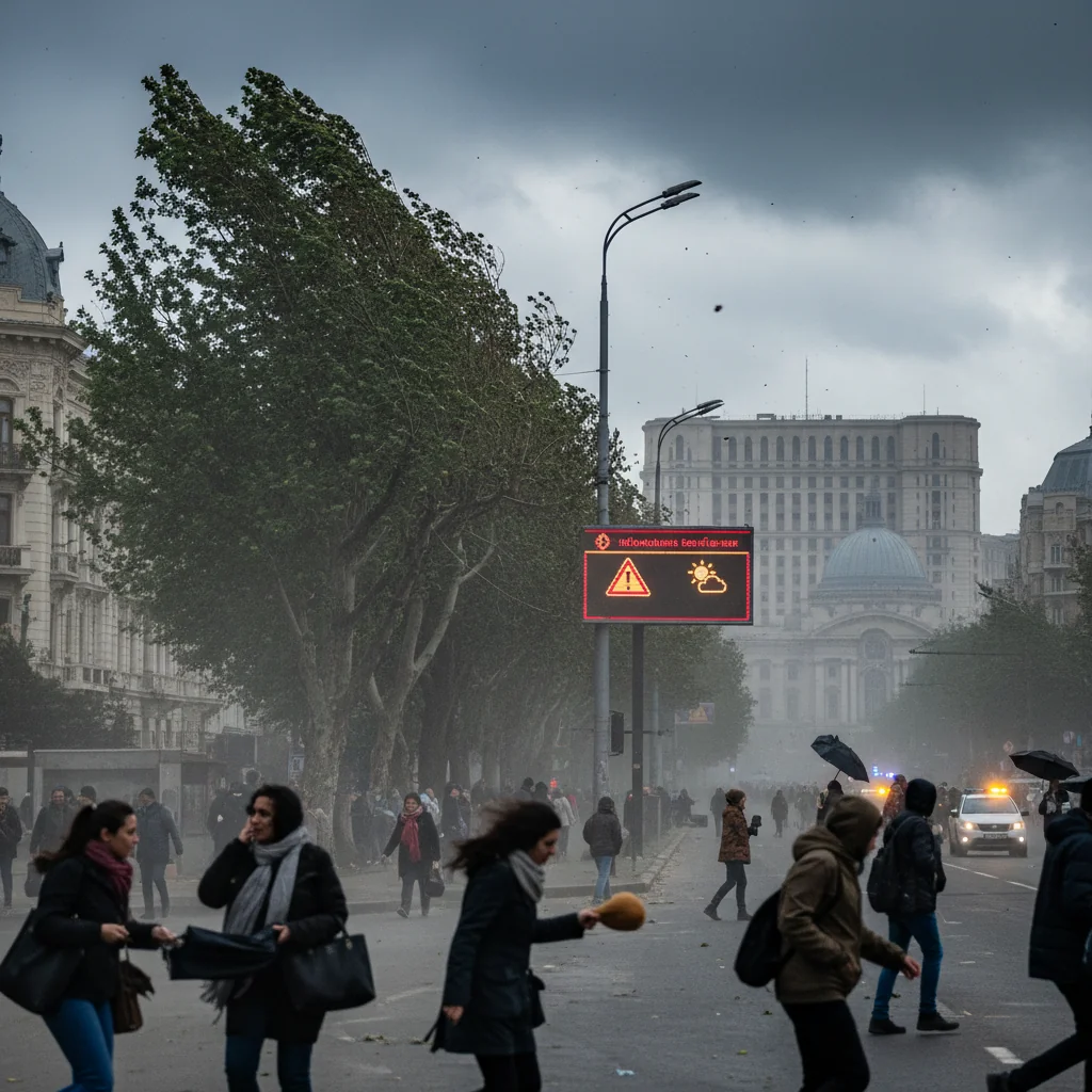 Avertizare meteo de vânt puternic extinsă pentru București pe 28 decembrie