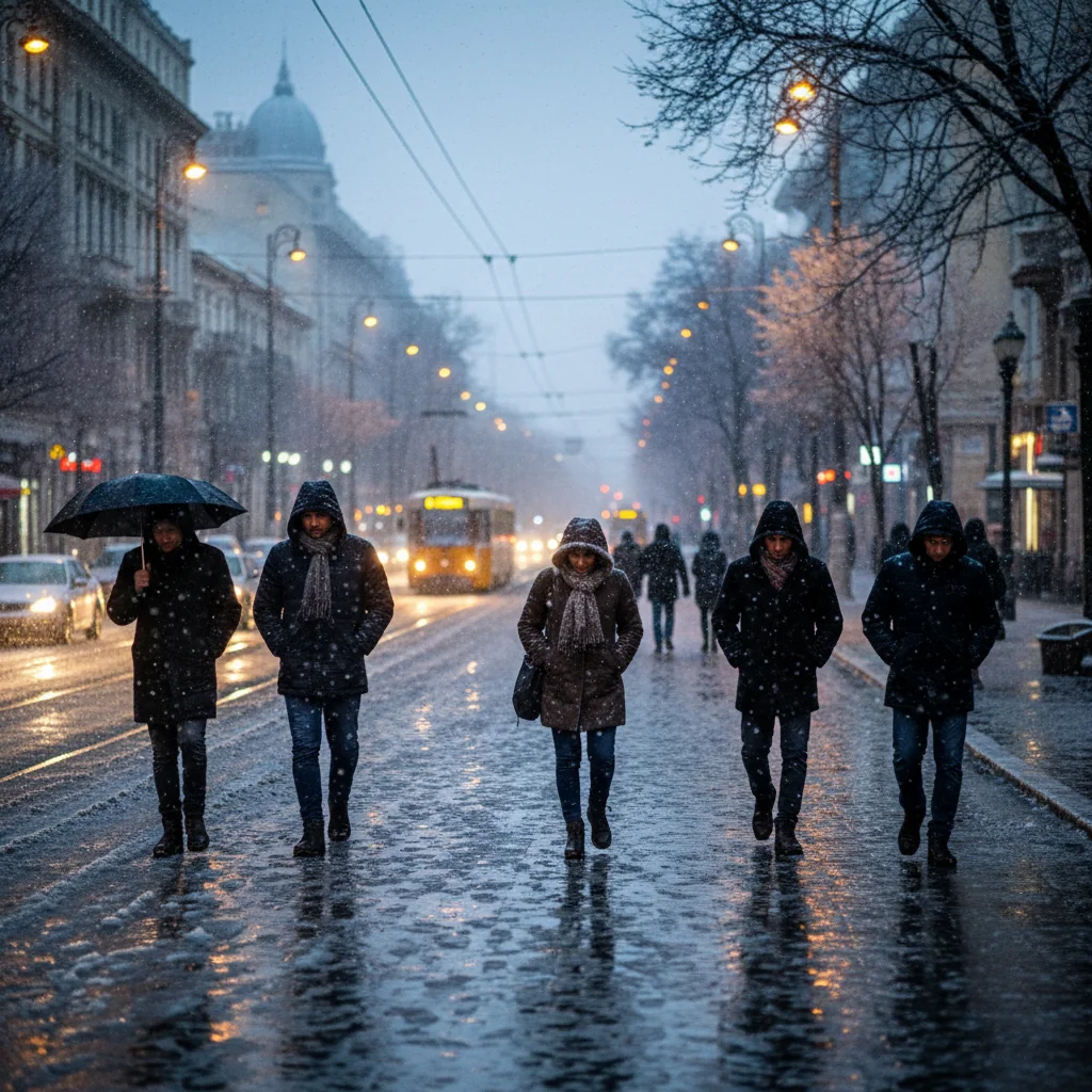 Avertizare meteo la București: ninsori slabe și polei anunțate în seara de 25 februarie
