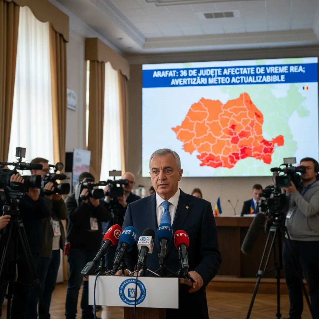 București: Arafat anunță 36 de județe afectate de vreme rea și posibile actualizări ale avertizărilor