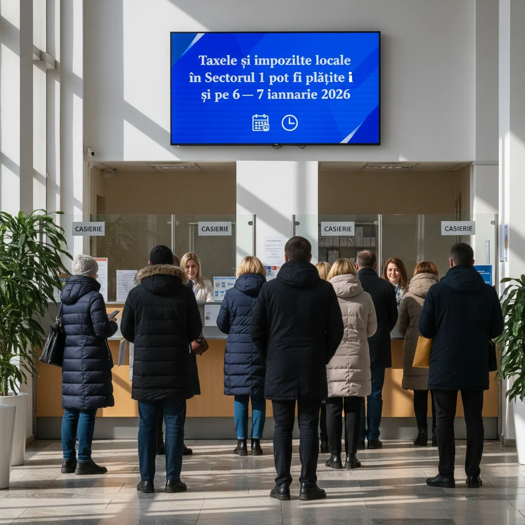București: contribuabilii din Sectorul 1 își pot plăti taxele locale și pe 6–7 ianuarie 2026