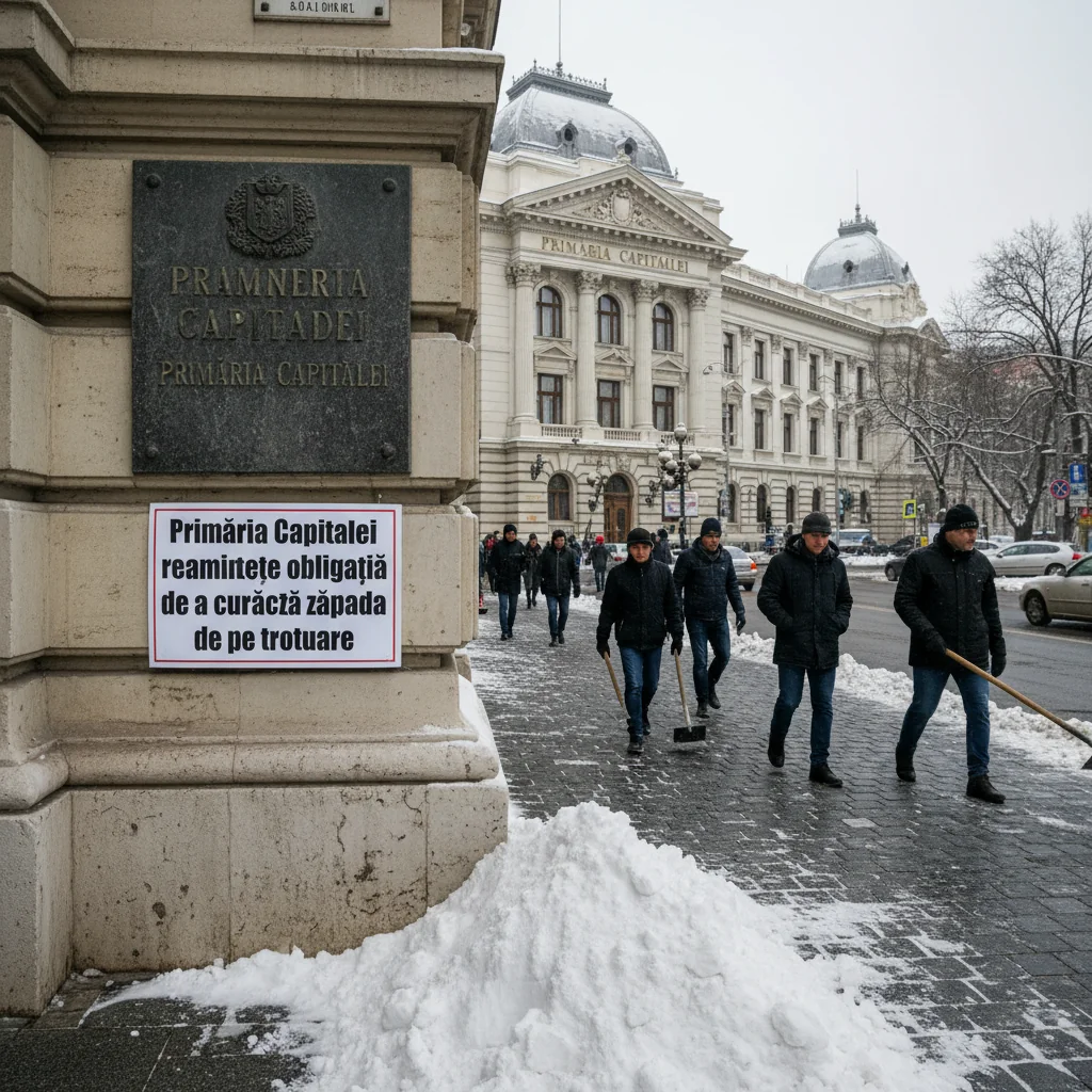 București: Primăria Capitalei reamintește obligația de a curăța zăpada de pe trotuare