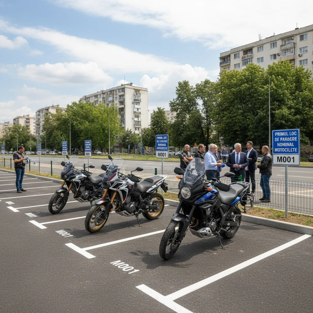 București: primele locuri de parcare nominale pentru motociclete în Sectorul 6, scoase la închiriere