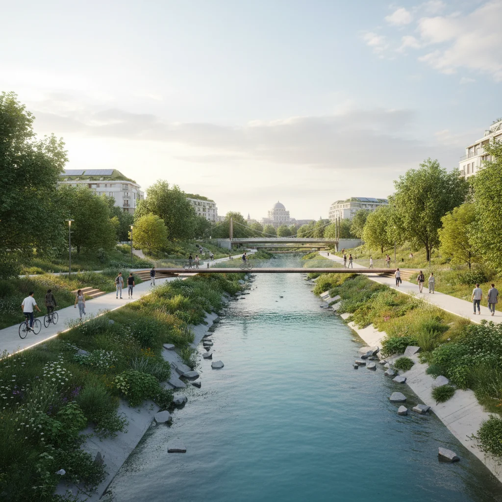 București: Proiect nou pentru transformarea Dâmboviței într-un coridor verde-albastru până în 2035
