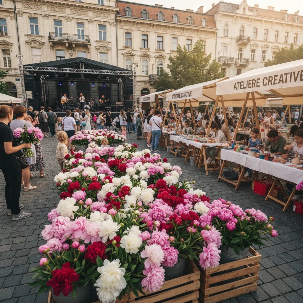 Bujori și concerte vor anima Piața Matache și Piața Amzei