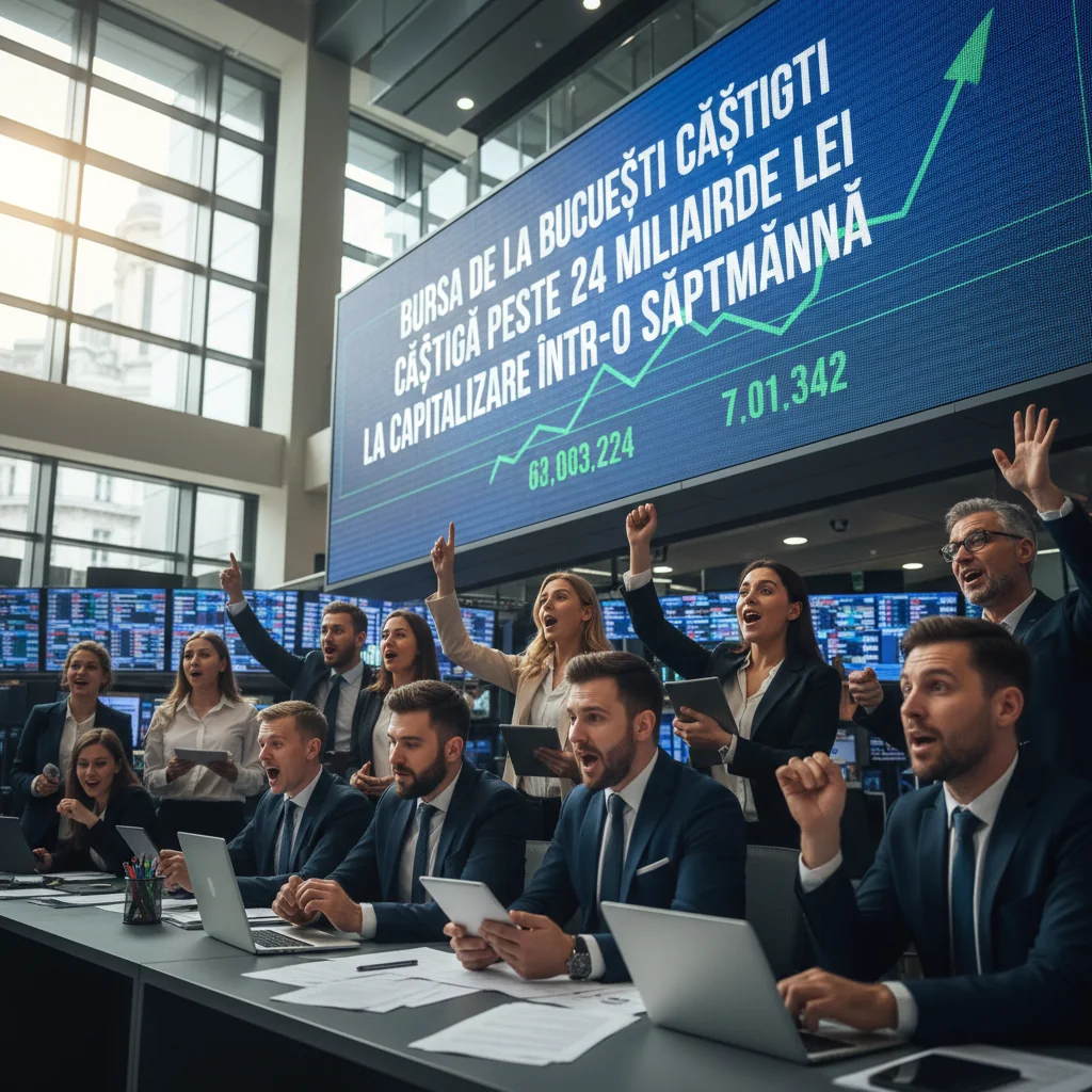 Bursa de la București își majorează capitalizarea cu peste 24 miliarde lei într-o singură săptămână