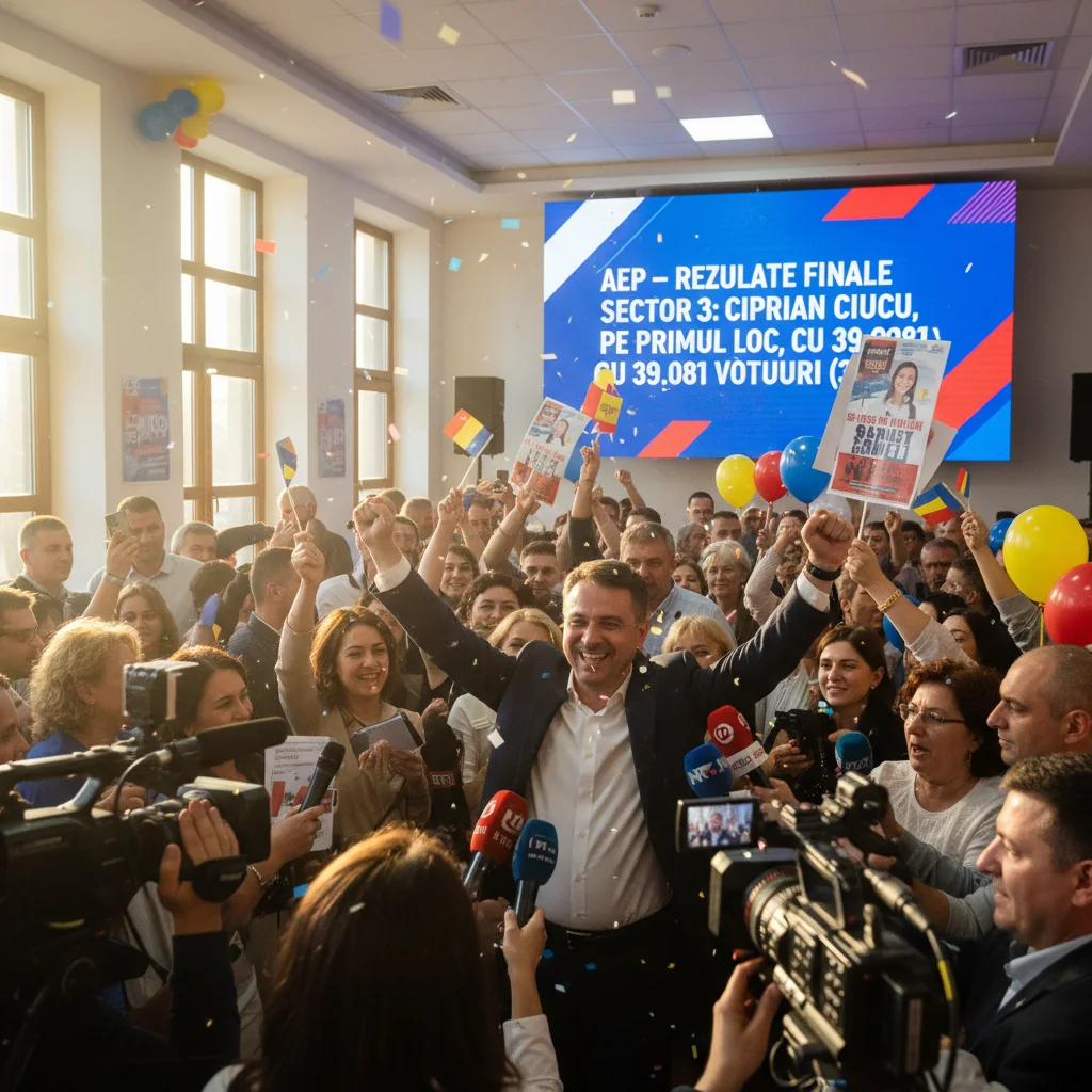 Ciprian Ciucu câștigă cu 39.081 voturi (32,5%)