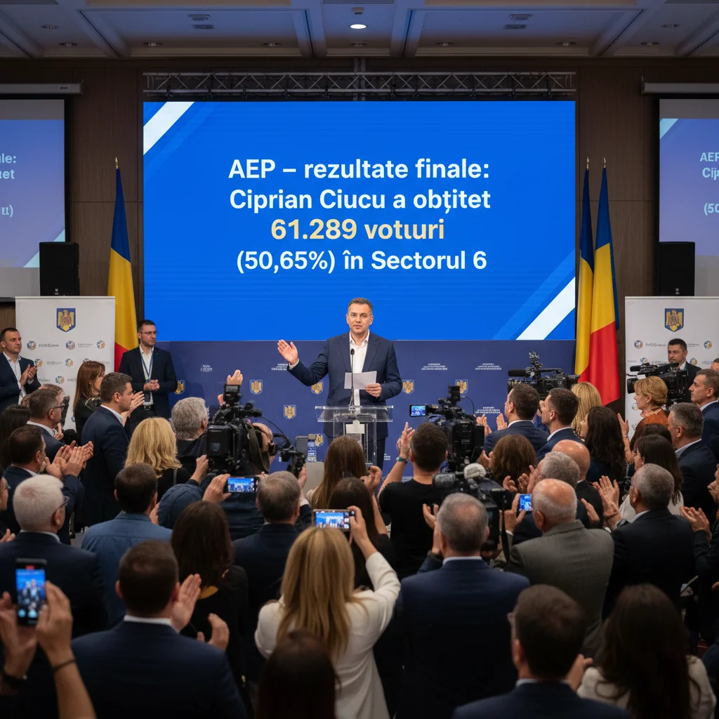 Ciprian Ciucu câștigă în Sector 6 cu 61.289 voturi (50,65%)