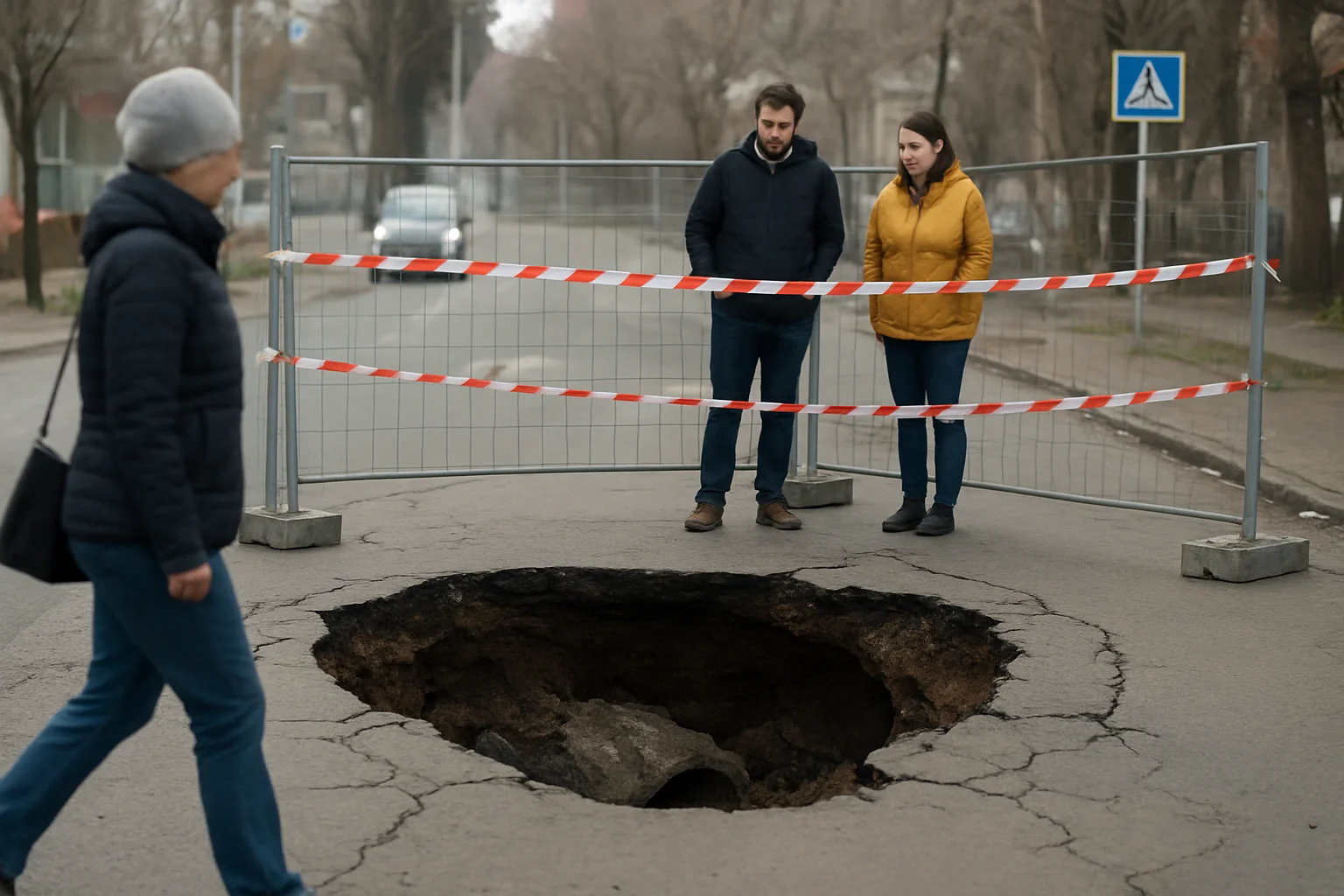 Circulație afectată în S4: Asfalt surpat pe Strada Pridvorului