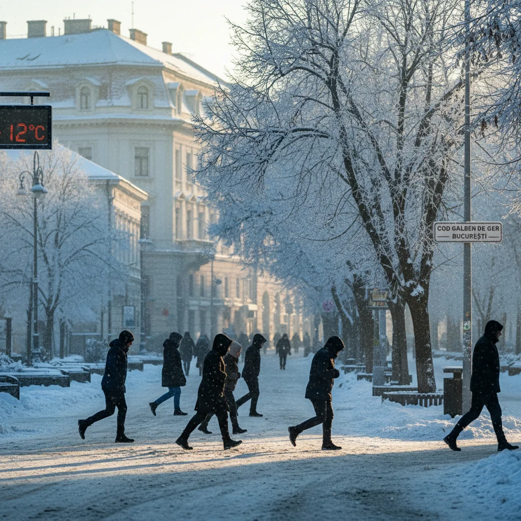 Cod galben de ger în București: temperaturi prognozate până la -12°C în următoarele nopți