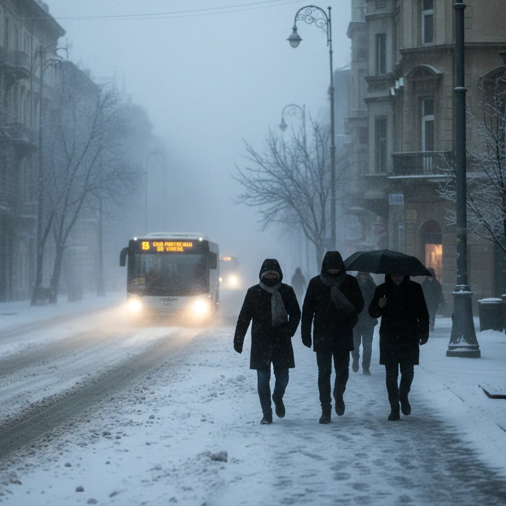 Cod portocaliu de viscol în București: ninsoare abundentă și vânt puternic anunțate pe 18 februarie