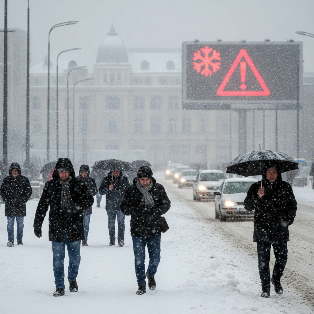 Cod roșu de ninsori abundente în București și Ilfov în noaptea de 17 spre 18 februarie