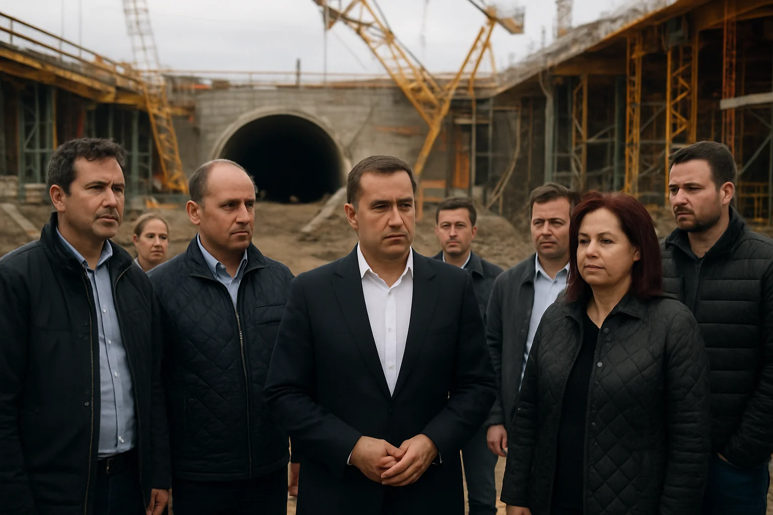 Delegație Cluj, vizită pe șantierul Magistralei 6 București
