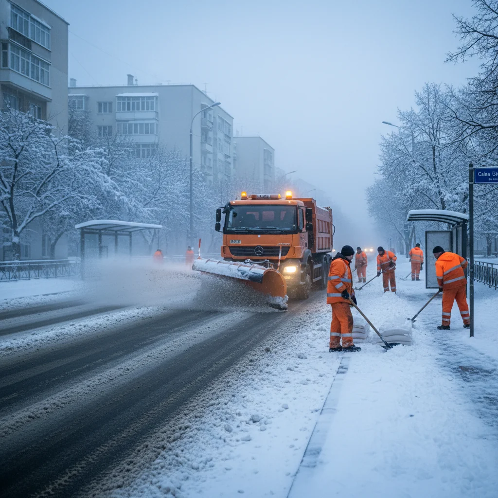Deszăpezire intensă în București: 500 de tone de sare folosite în Sectorul 1 în 12 ore