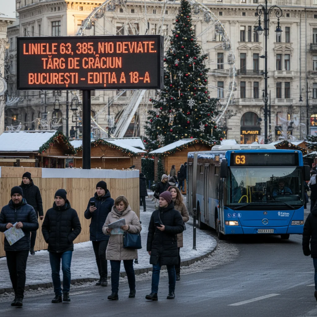 Devierea liniilor 63, 385 și N101 pentru organizarea celei de-a 18-a ediții a Târgului de Crăciun București