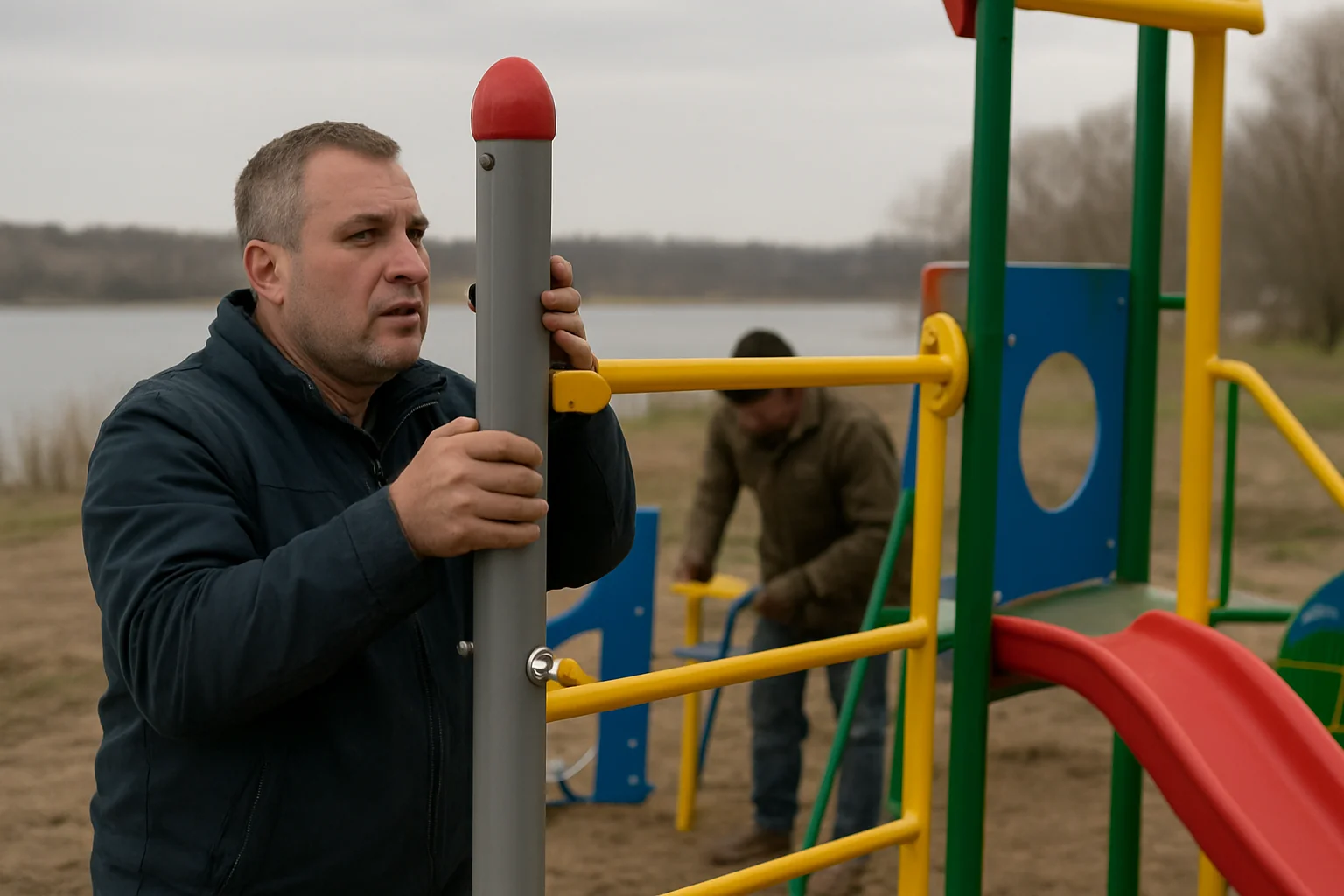 Echipamente de joacă instalate pe malul sudic