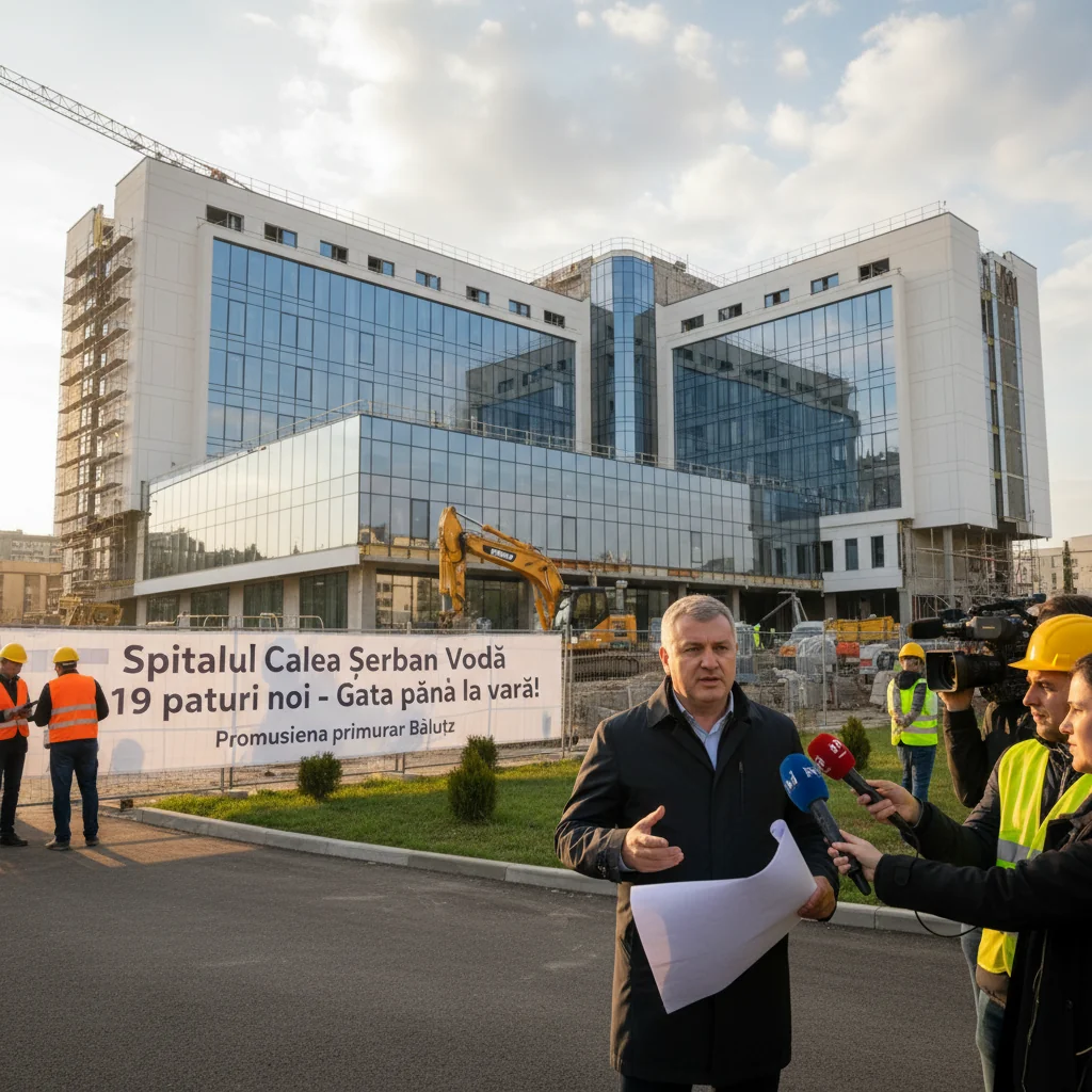 FOTO | Primarul Băluță anunță finalizarea până la vară a noului spital de pe Calea Șerban Vodă, cu 119 paturi pentru pacienți