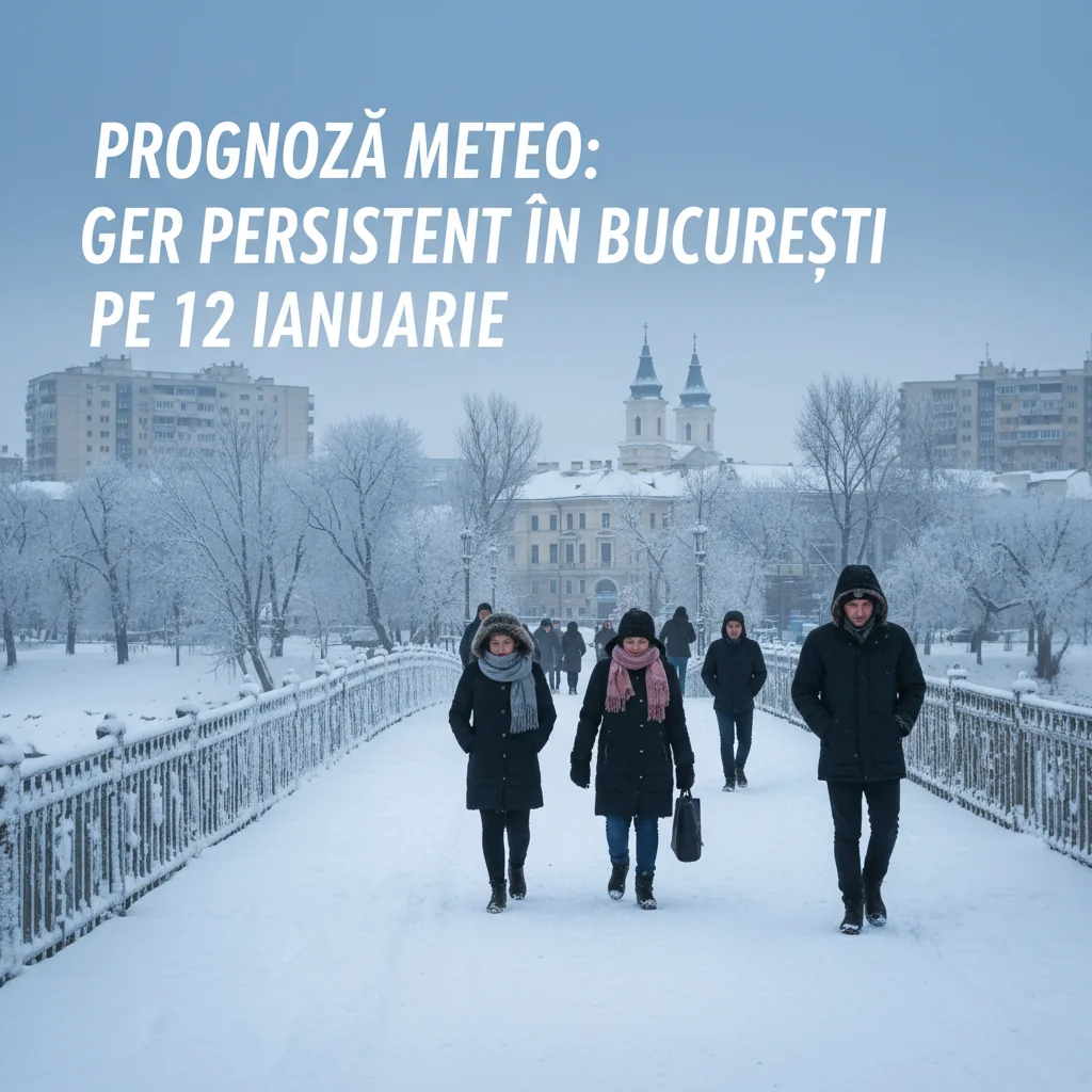 Ger persistent și temperaturi negative prelungite în București pe 12 ianuarie
