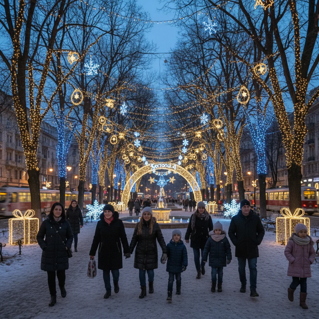 Iluminatul festiv de sărbători a fost inaugurat