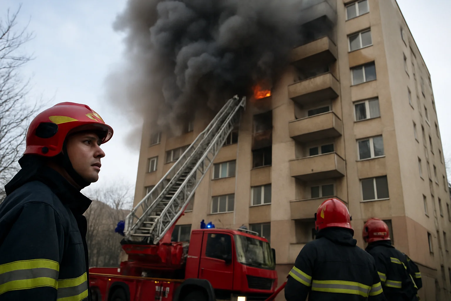 Incendiu la un bloc pe Calea Moșilor, Sectorul 2