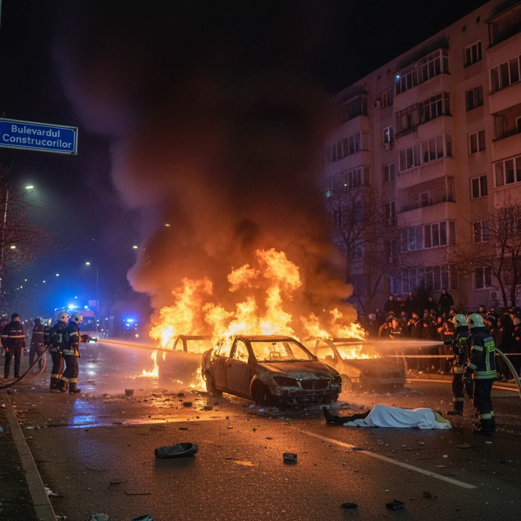 Incendiu pe Bulevardul Constructorilor din București: mai multe mașini afectate, o persoană decedată