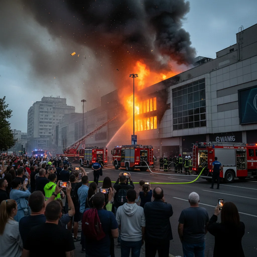 Incendiu puternic la centrul comercial de pe Calea Floreasca din București
