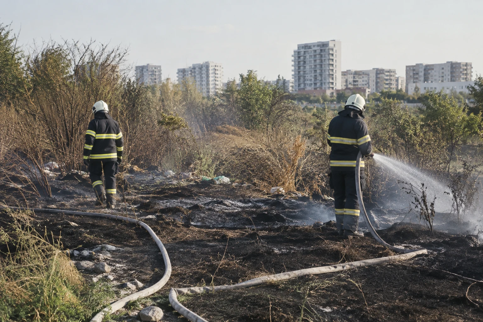 Foc de vegetație în Sectorul 1: aproape 3.000 mp, pe Slt. Neagoe Teodor