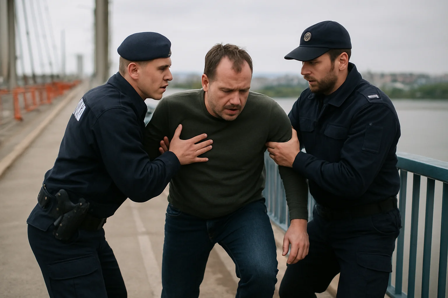 Intervenție Jandarmerie pe Pasajul Basarab: Un Bărbat Oprit de la Tentativa de Suicid în Plin Șantier