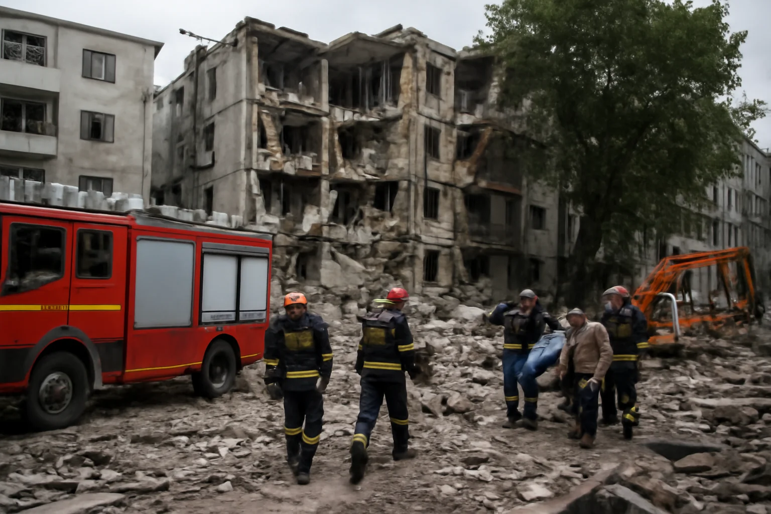 Intervenții și acțiuni după explozia din cartierul Rahova.