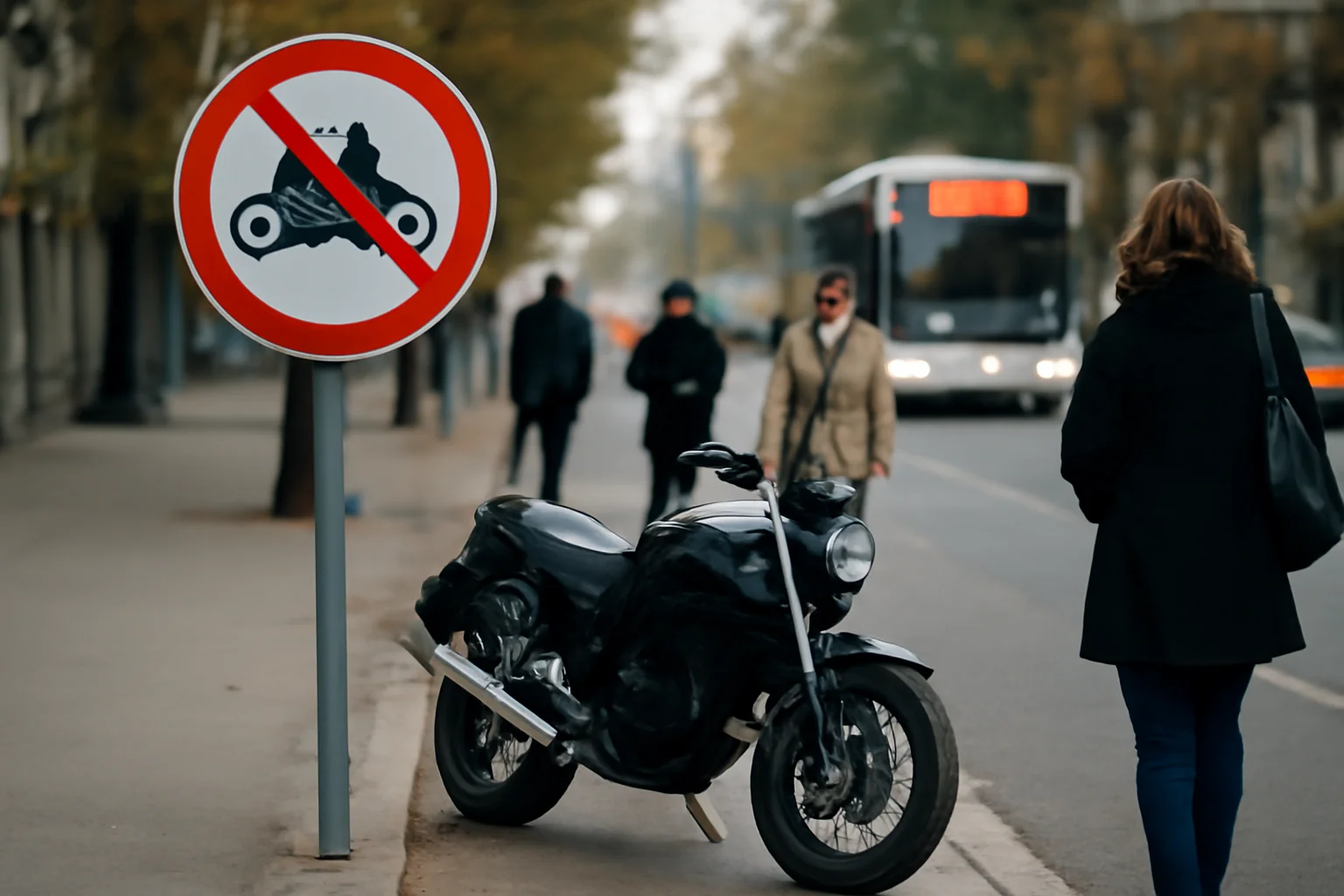 Interzis motociclelor pe trotuare, dar circulă pe banda STB