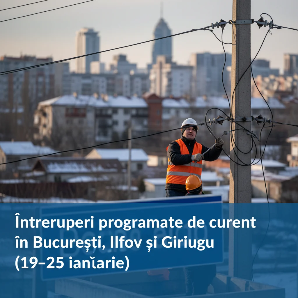 Întreruperi programate de curent anunțate la București între 19 și 25 ianuarie