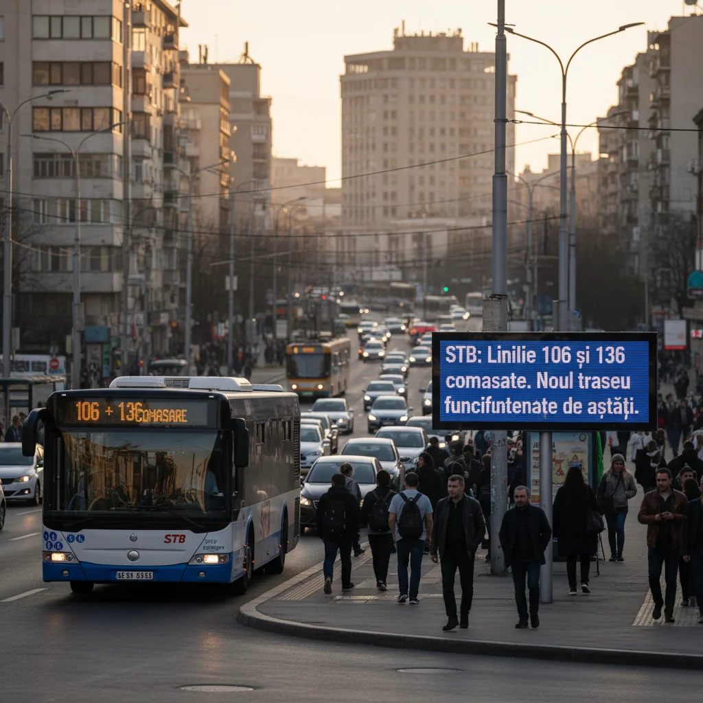 Liniile de autobuz 106 și 136 sunt comasate în București, cu traseu modificat