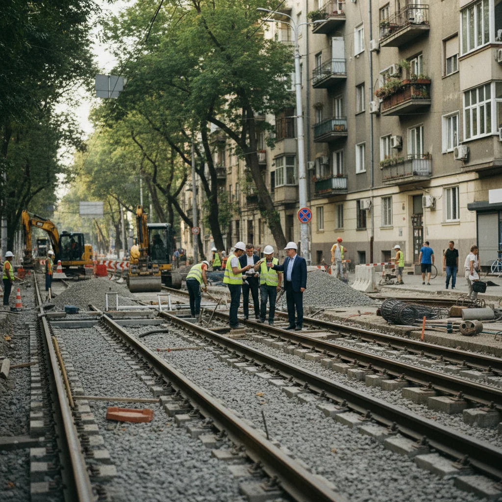 Lucrarea la tramvaie pe Bd. Lacul Tei și străzi importante