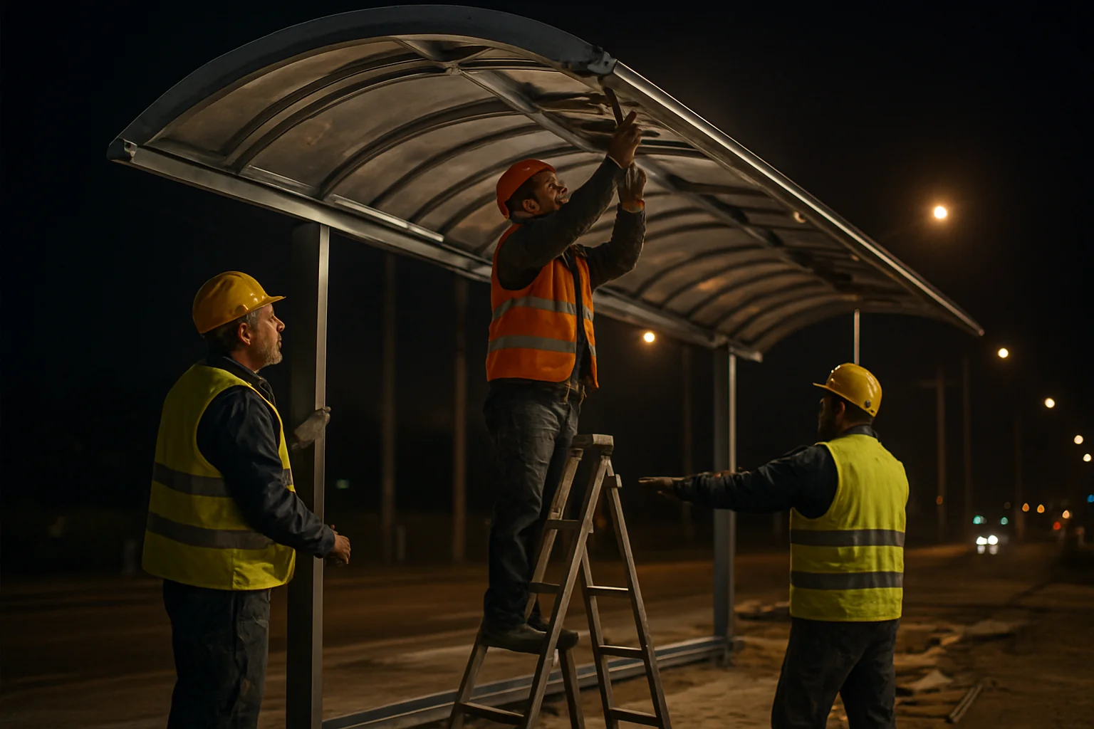 Lucrări nocturne la stațiile liniei 5 de tramvai în București