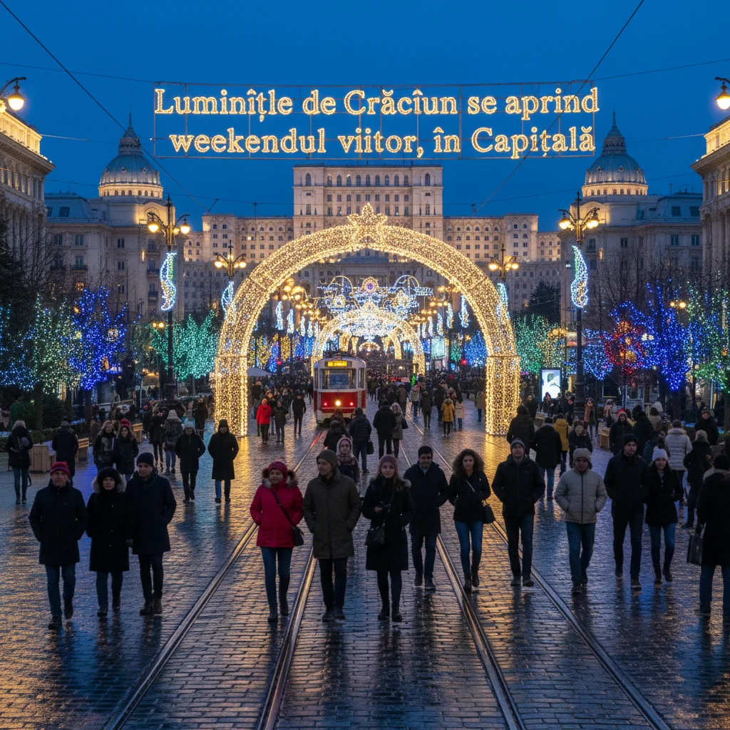 Luminițele de Crăciun din Capitală se aprind weekendul viitor