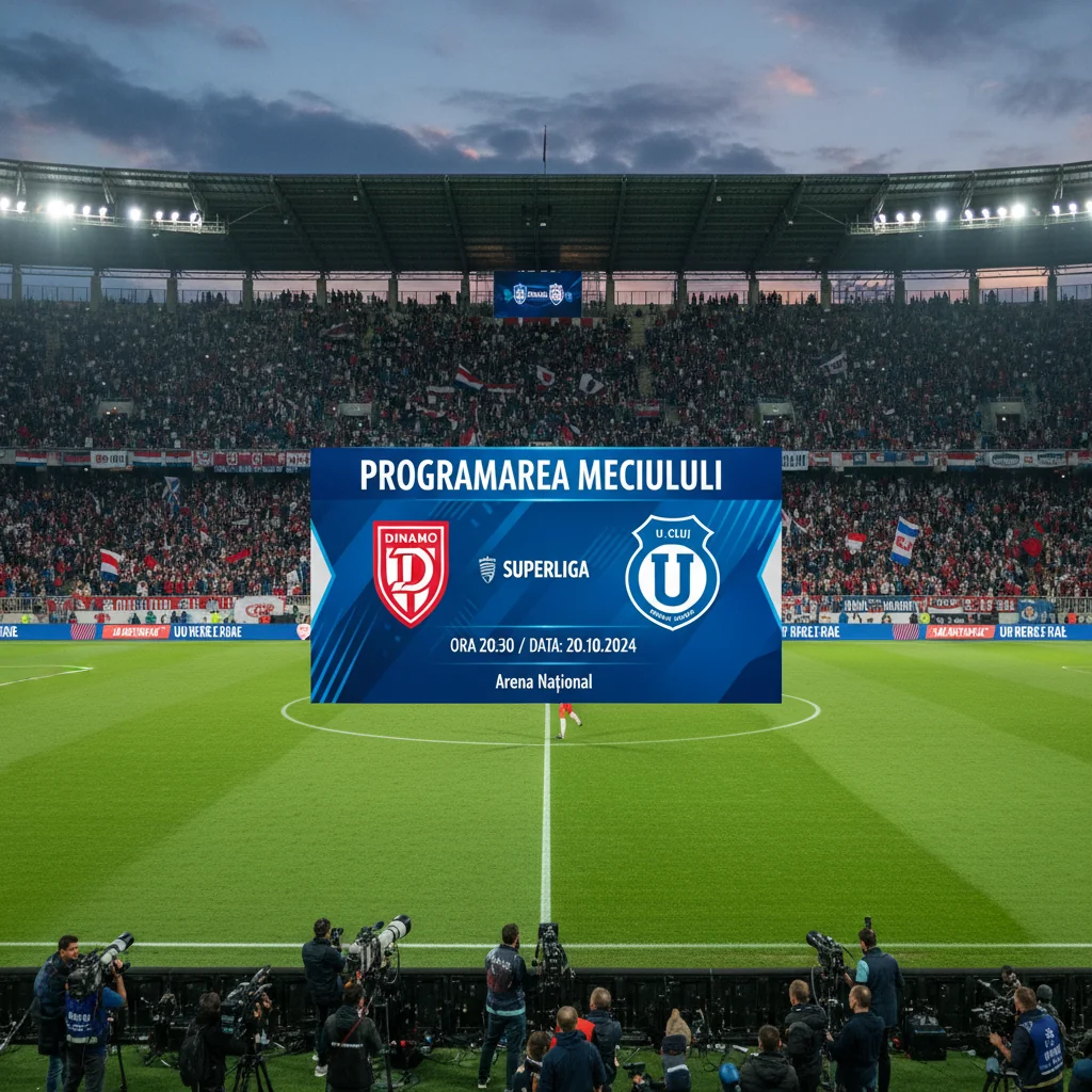 Meciul Dinamo București – U Cluj din Superliga, programat duminică seara în București