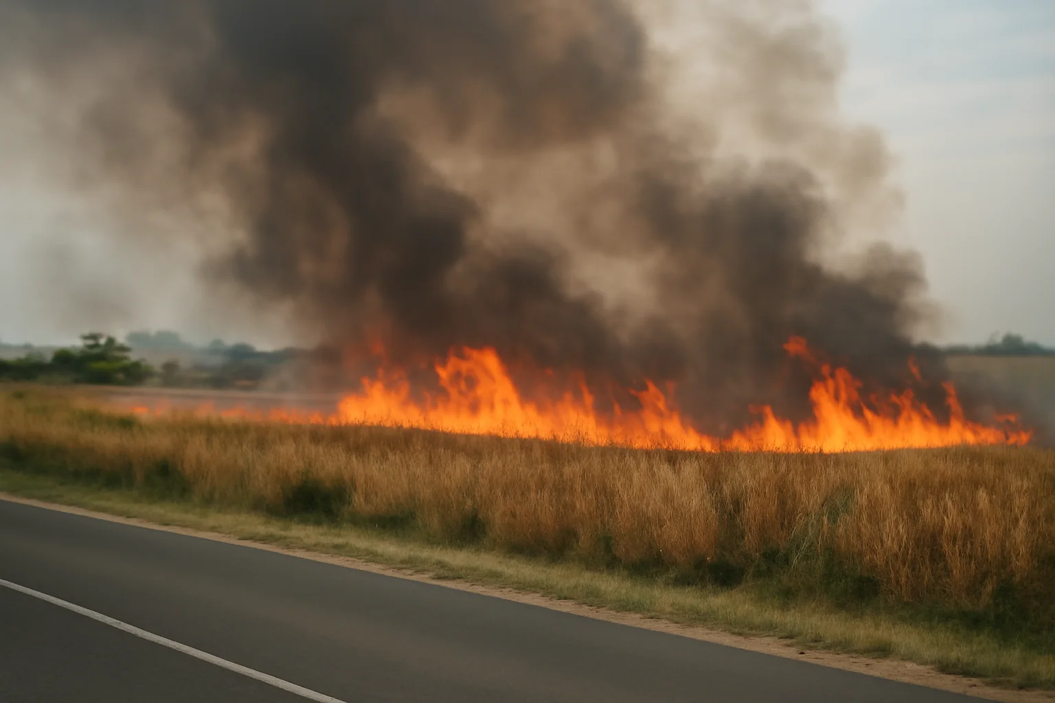 Mesaj RO-Alert din cauza unui incendiu produs la ieșirea din Craiova. Șapte hectare, afectate