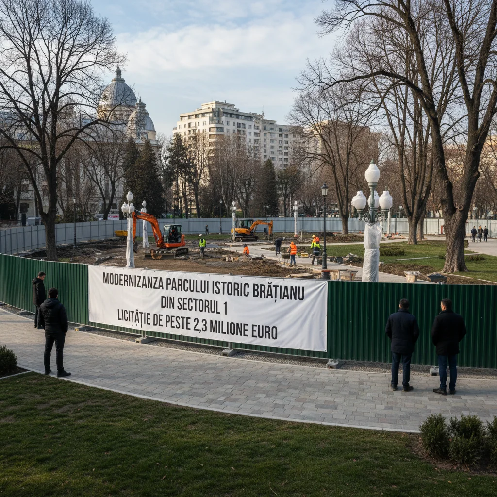 Modernizarea Parcului istoric Brătianu din București: licitație de peste 2,3 milioane de euro în Sectorul 1