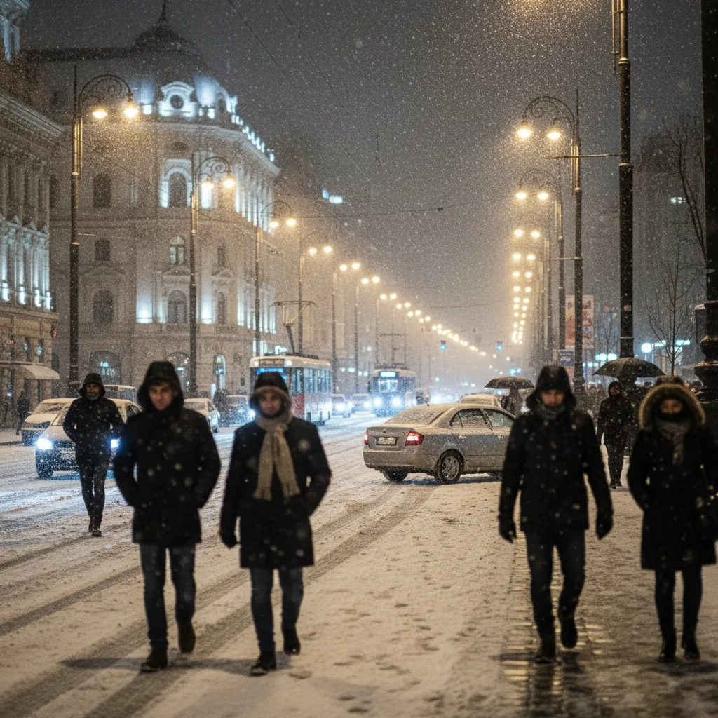 Ninsori prognozate la București în noaptea de sâmbătă spre duminică, cu strat de zăpadă de circa 5 cm