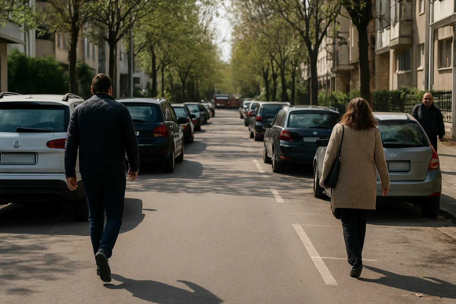 Parcări de reședință pe strada Moinești, între calea ferată și Iuliu Maniu