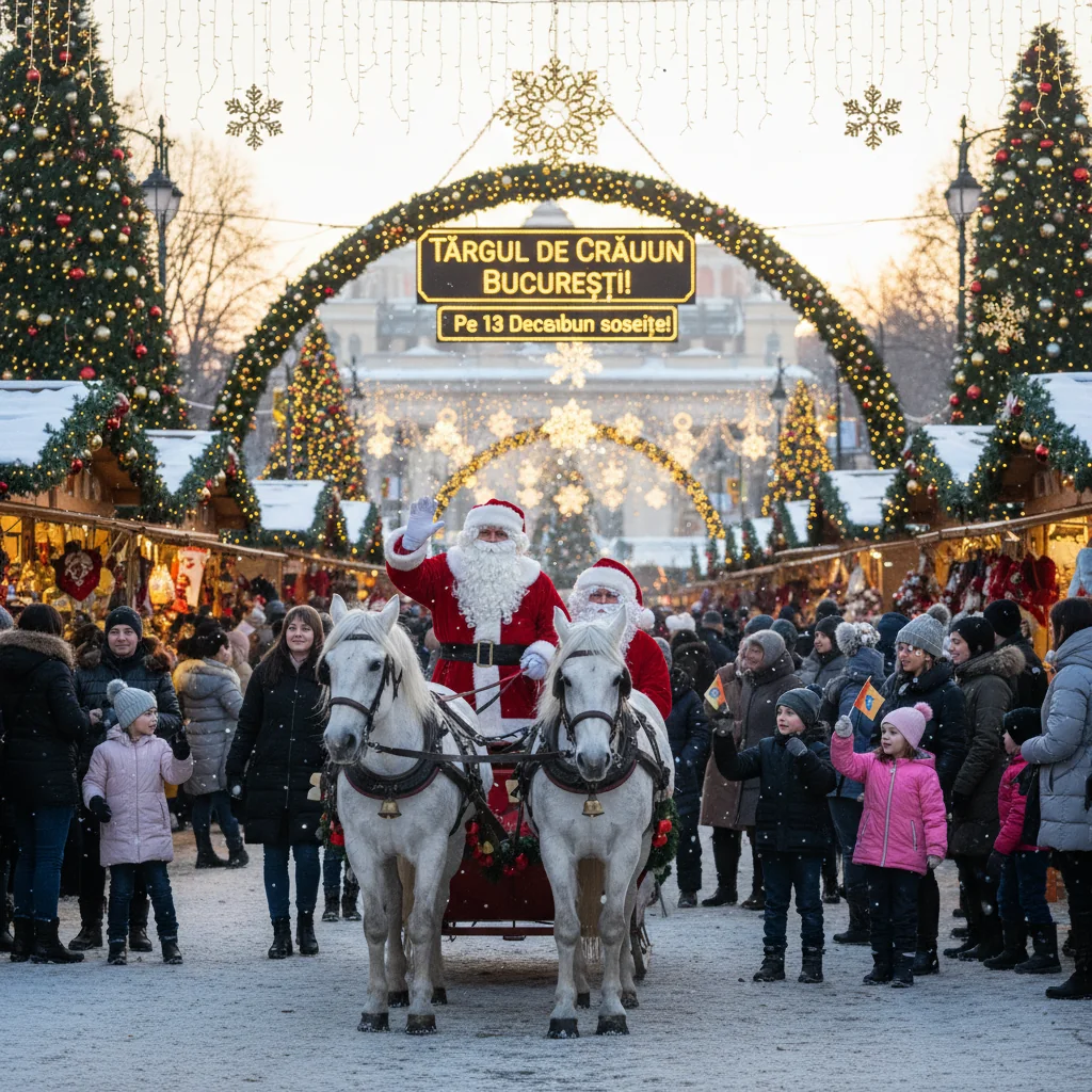 Pe 13 decembrie, Moș Crăciun vine la Târgul de Crăciun din București!