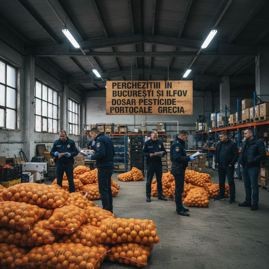 Percheziții în București într-un dosar de portocale cu pesticide etichetate fals ca fiind din Grecia