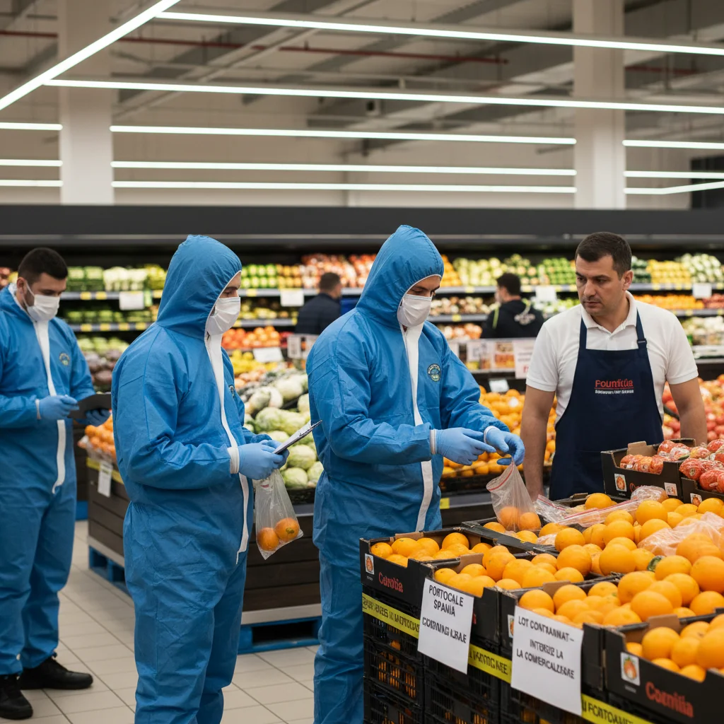 Percheziții în București într-un dosar privind portocale cu pesticide vândute în hypermarketuri